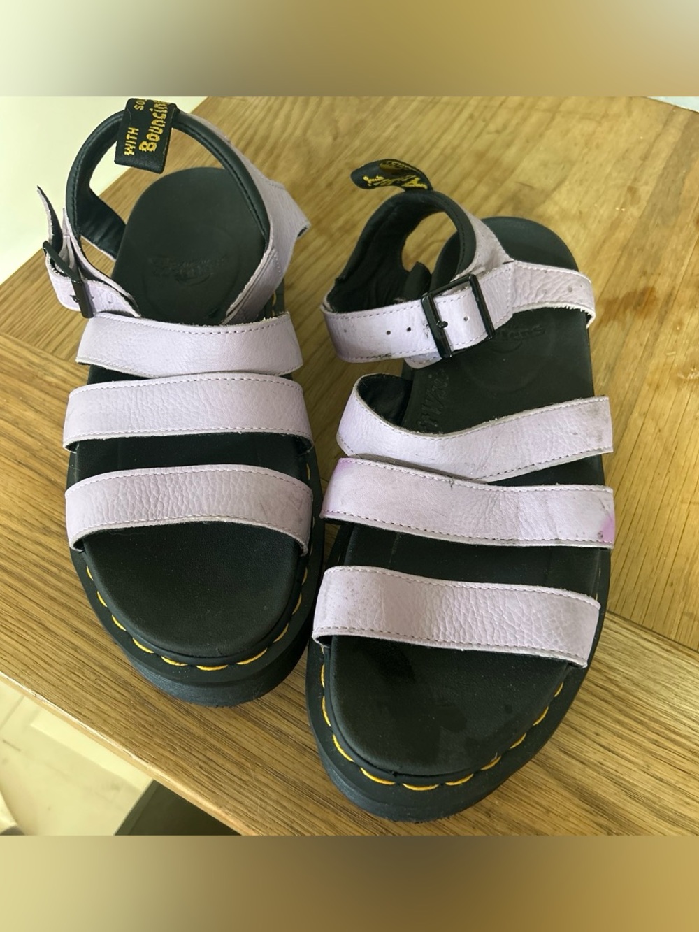 Dr. Martens women’s  Pastel Lilac Triple-Strap Sandals